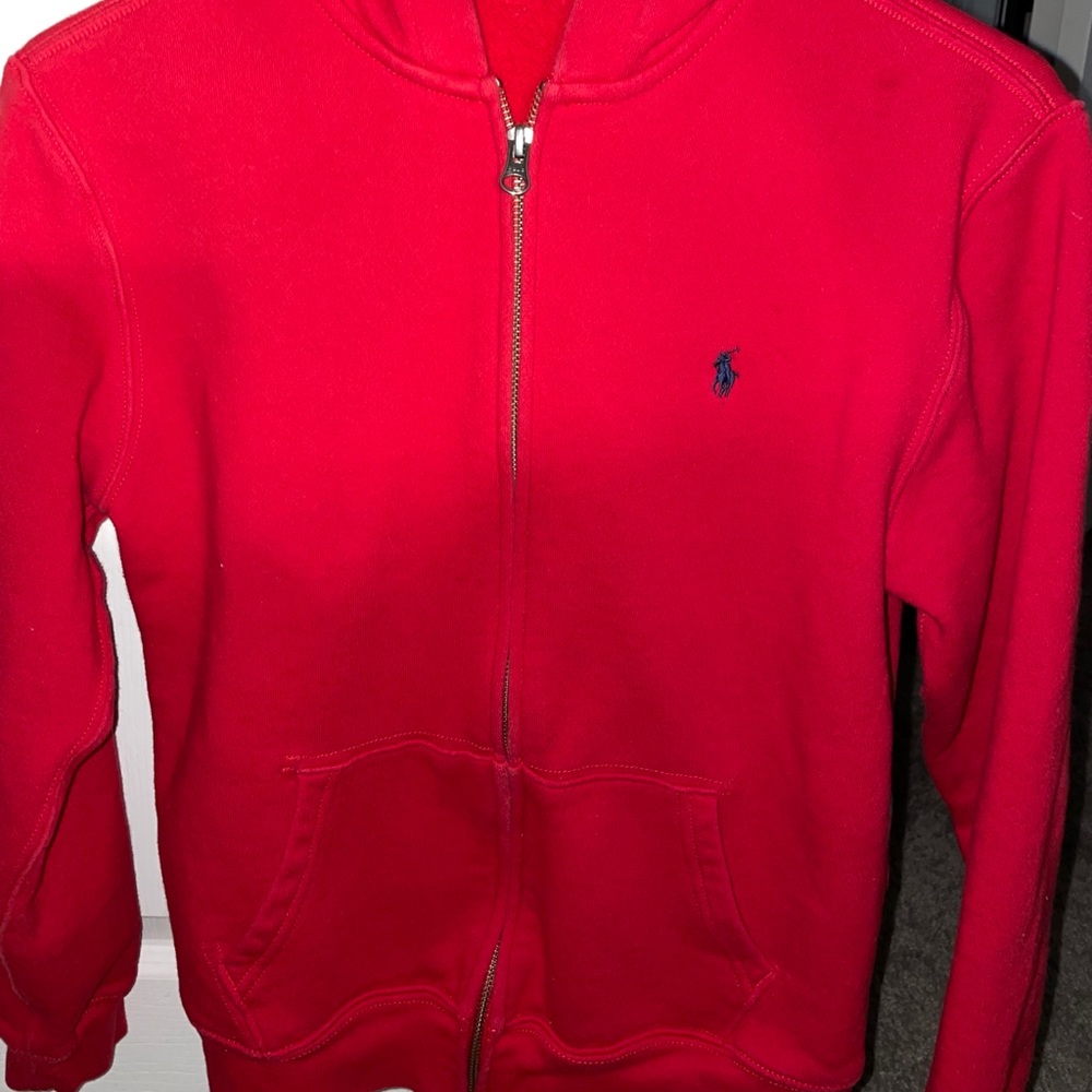 Red Polo Zip Up